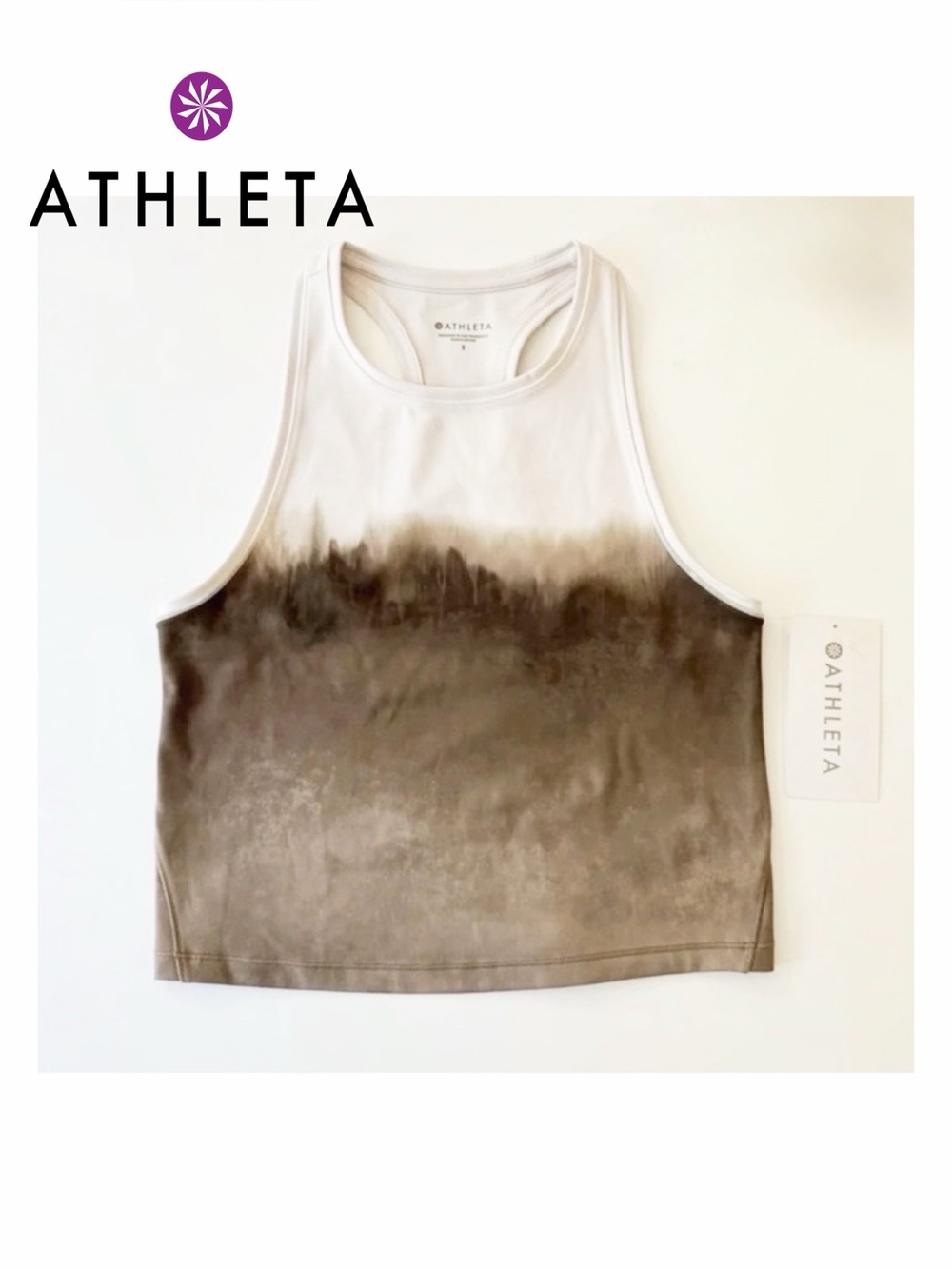 🆕 NWT Athleta Shanti Watercolor Stripe Crop Tank